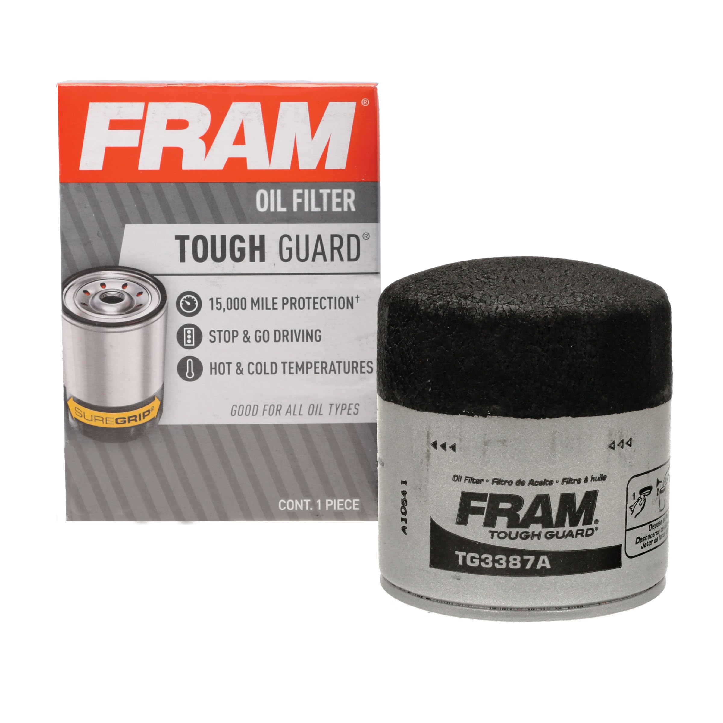 FRAM Tough Guard TG3980 Spin-On Oil Filter - 15,000 Mile Change Interval - Premium Engine Protection for Cars, Trucks & SUVs - Ideal for Highway Driving & Heavy-Duty Use