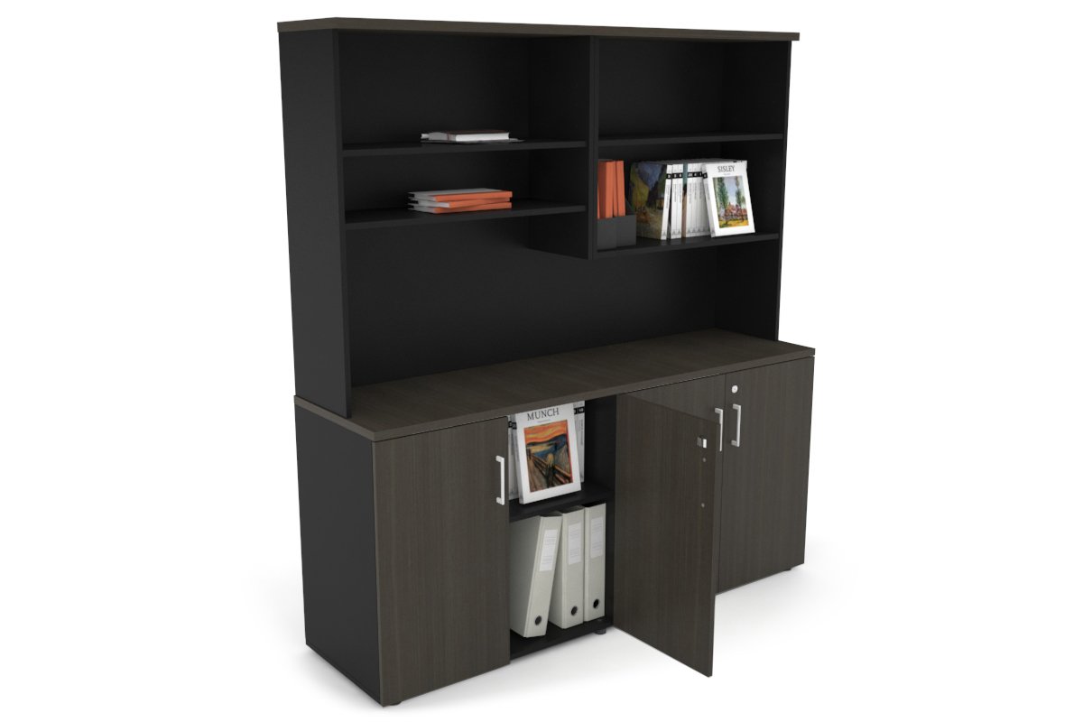 Small Storage Cabinet with Open Hutch - 63