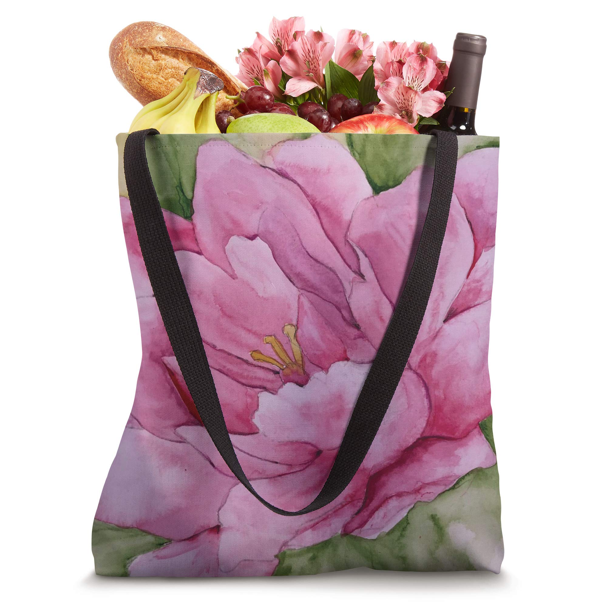 Stylish Pink Floral Tote Bag for Women - Large Canvas Shoulder Bag with Zipper Pocket - Perfect for Shopping, Beach, Work & Travel Accessories