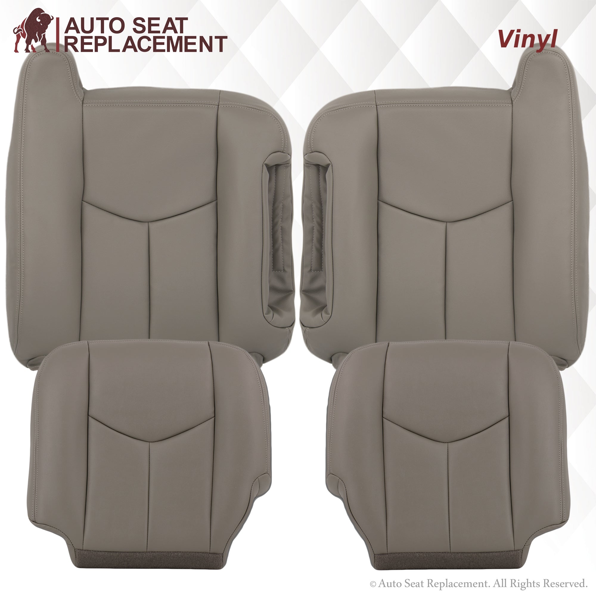 2003-2007 GMC Yukon Premium Light Gray Pewter Seat Covers - Custom Fit Car Seat Protectors for Comfort & Style - Perfect for Road Trips, Daily Commutes & Off-Road Adventures