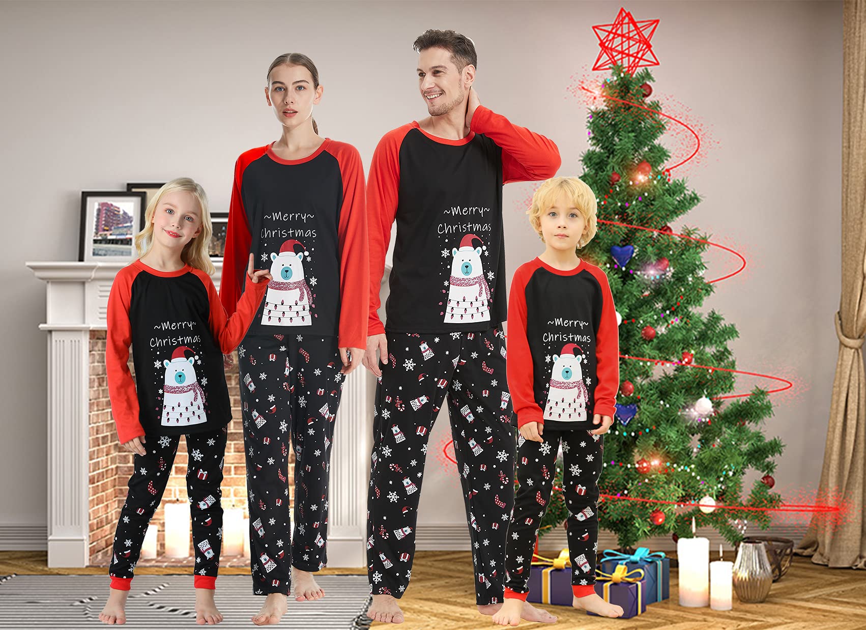 Cute Polar Bear Family Matching Pajama Sets - Christmas Sleepwear for Cozy Nights