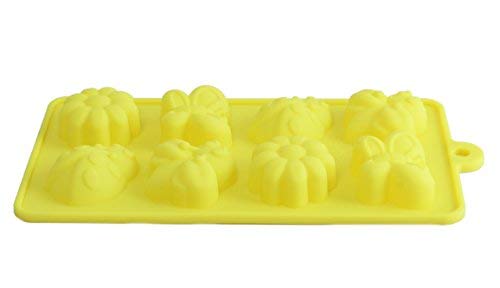 8-Cavity Silicone Mold for Candy, Chocolate, Soap & Baking - Non-Stick Garden Theme Molds (Yellow) - Perfect for DIY Treats, Party Favors & Handmade Gifts