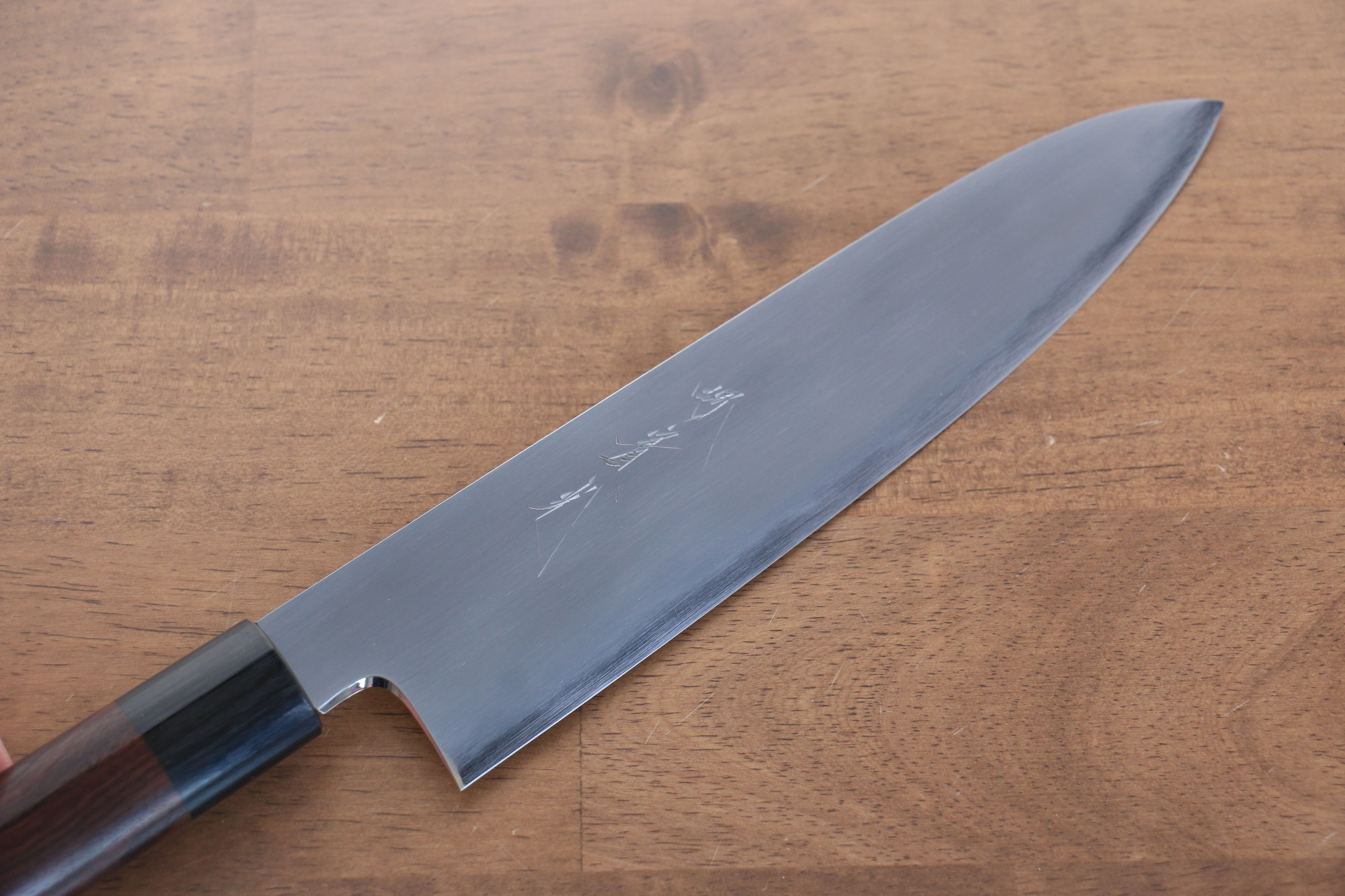 Premium Jikko White Steel No.2 Gyuto Chef Knife 210mm - Japanese High Carbon Steel Blade with Exquisite Shitan Handle - Perfect for Sushi, Meat Slicing & Professional Kitchen Use