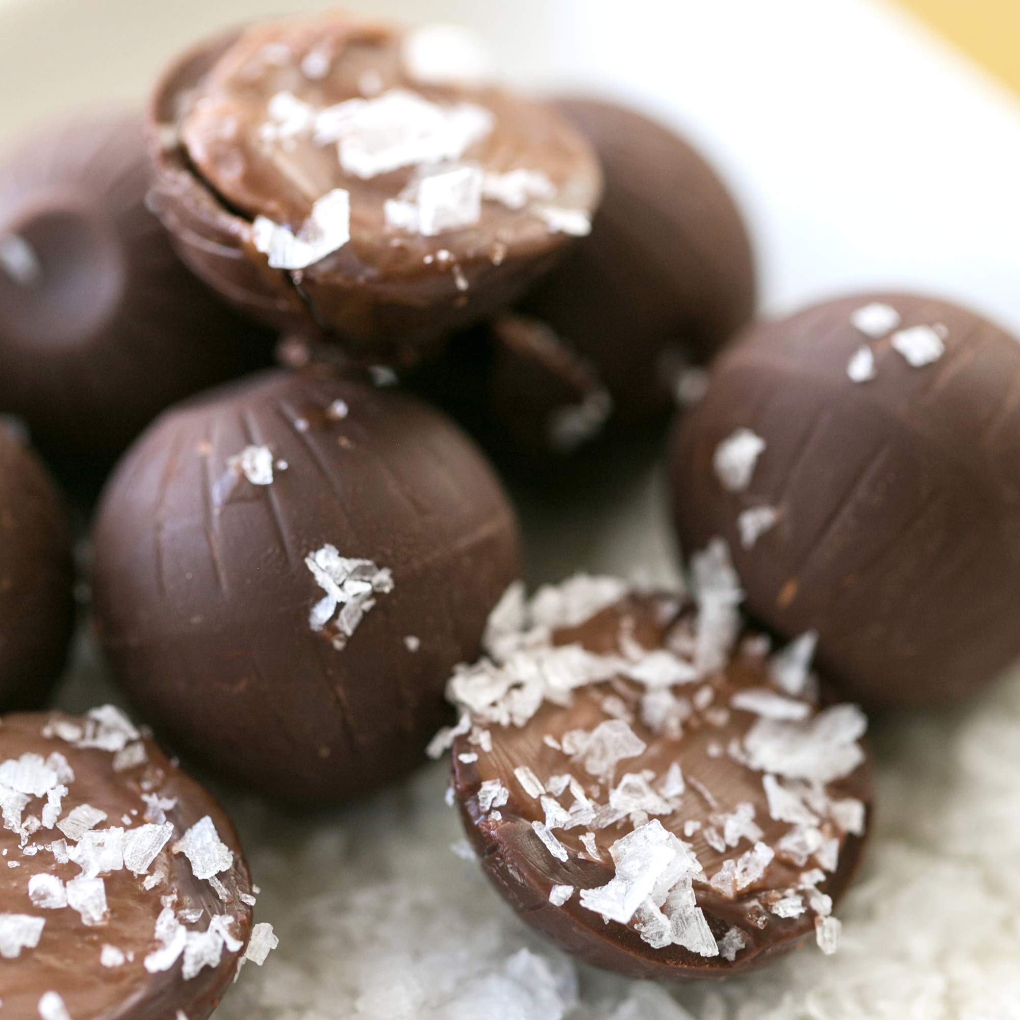 Organic Dark Chocolate Sea Salt Truffles - 4.2oz (10 Pieces per Pack, Case of 8) | Gourmet Dessert for Gifts, Parties & Holiday Treats