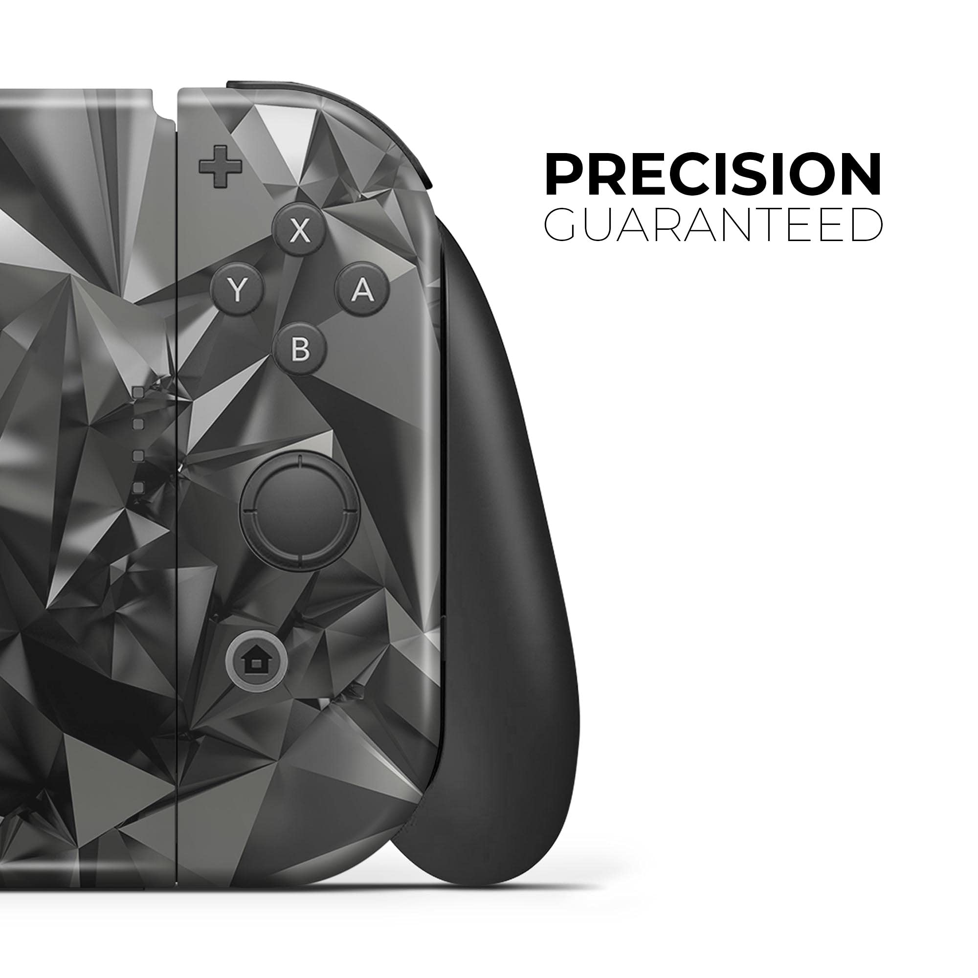 Nintendo Switch Pro Controller Skin - Black 3D Diamond Vinyl Wrap Cover | Scratch-Resistant, Removable Decal Protector | Perfect for Gaming Protection & Customization