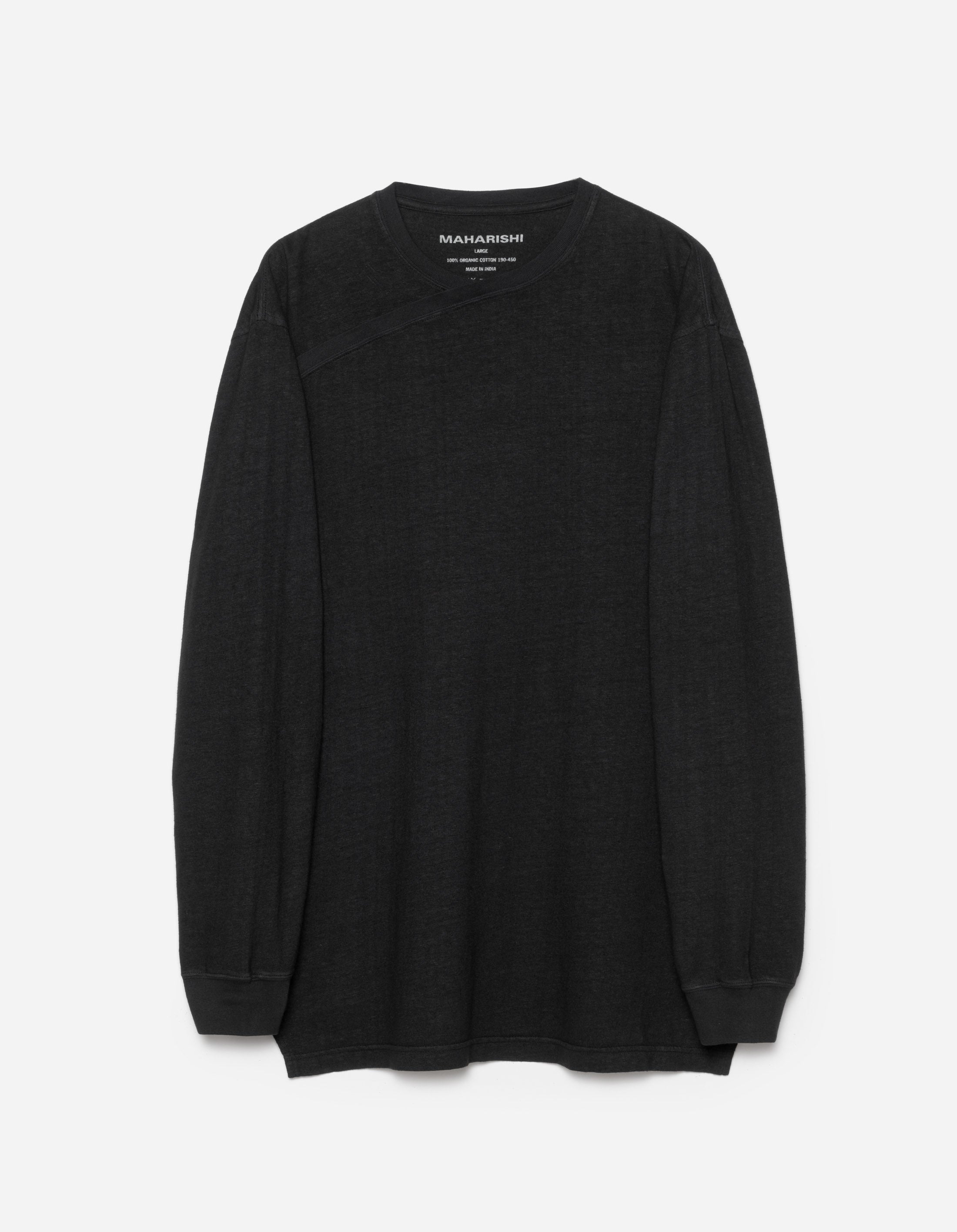 Organic Hemp Long Sleeve T-Shirt for Men - 6001 Monk Black | Eco-Friendly Comfort Wear for Yoga, Hiking & Casual Outfits