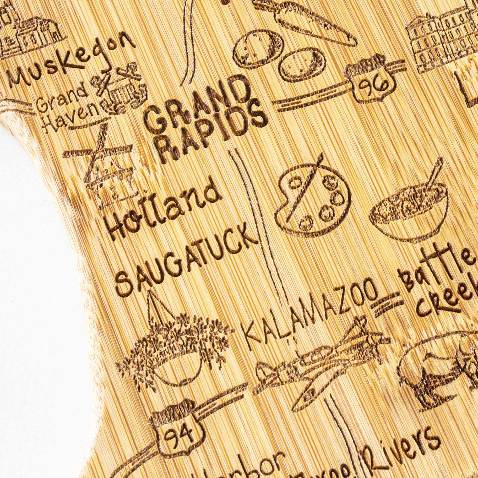 Michigan Shaped Wooden Cutting Board - 13.25 x 11.75 Inch Maple Kitchen Chopping Board for Cheese, Charcuterie & Serving - Perfect for Home Cooks & Michigan Pride Gifts