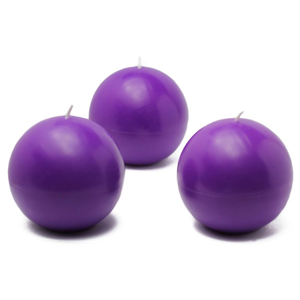 3 Inch Purple Ball Candles - Bulk Pack of 36 - Perfect for Birthday Parties, Weddings & DIY Decorations