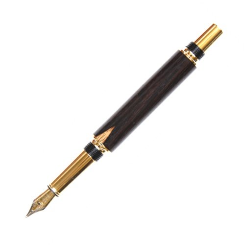 Lanier Pens Baron Fountain Pen - Tennessee Gold Finish - Two-Tone Blackwood Barrel - Premium Writing Instrument for Calligraphy, Business Signatures & Gift Giving
