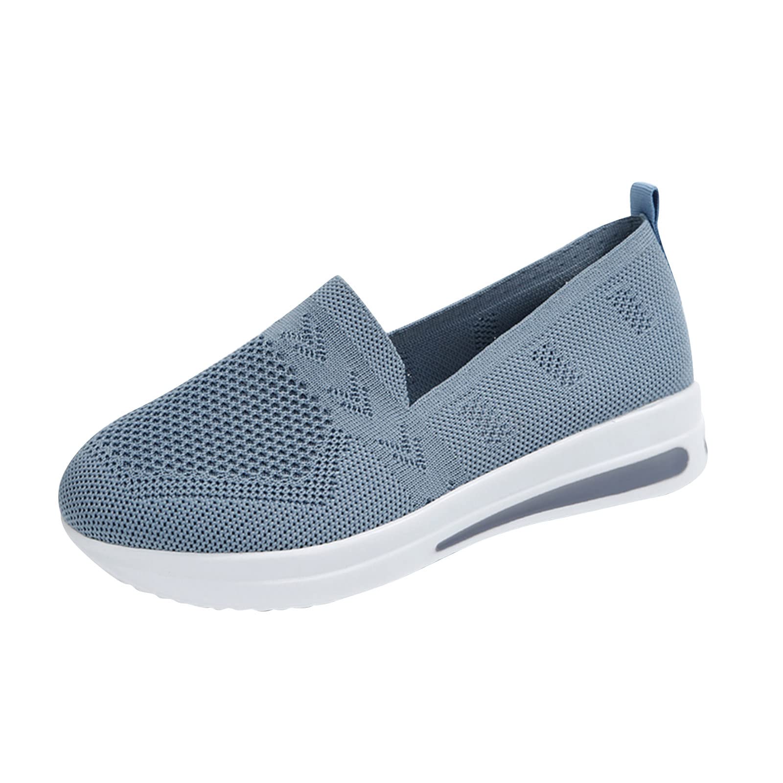Women's Slip On Sneakers Wide Width with Arch Support - Comfortable Mesh Lace-Up Walking Shoes for Ladies - Perfect for Casual Wear, Work & Winter Outfits with Snowman Socks