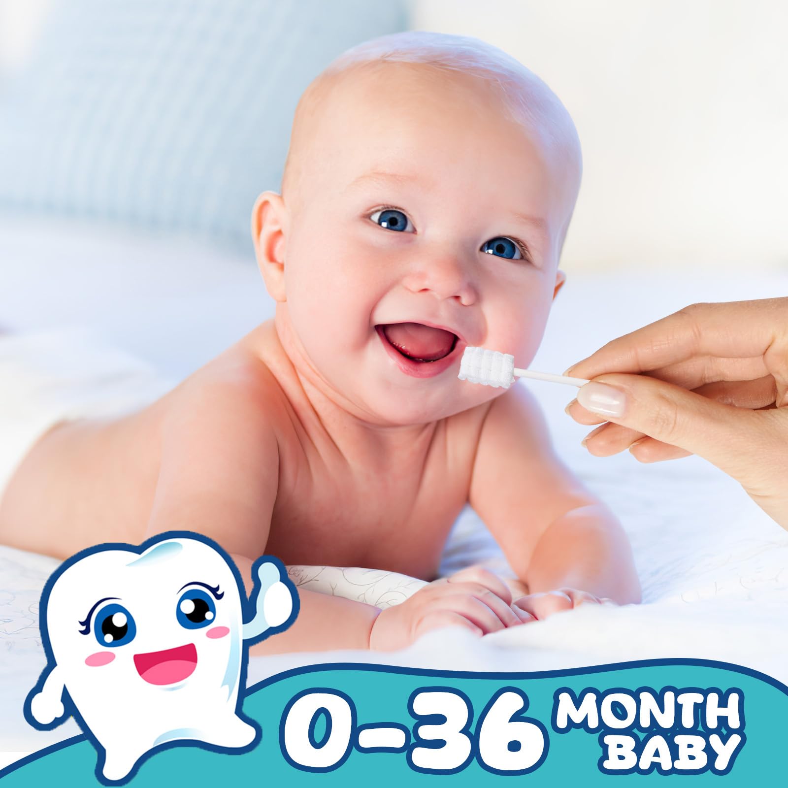 EXCEART 30pcs Baby Oral Cleaning Kit - Infant Tongue Cleaner, Toddler Mouth Sponge Swabs, Newborn Tongue Wipes & White Gauze Set for Gentle Oral Care - Perfect for Daily Baby Hygiene and Gum Health