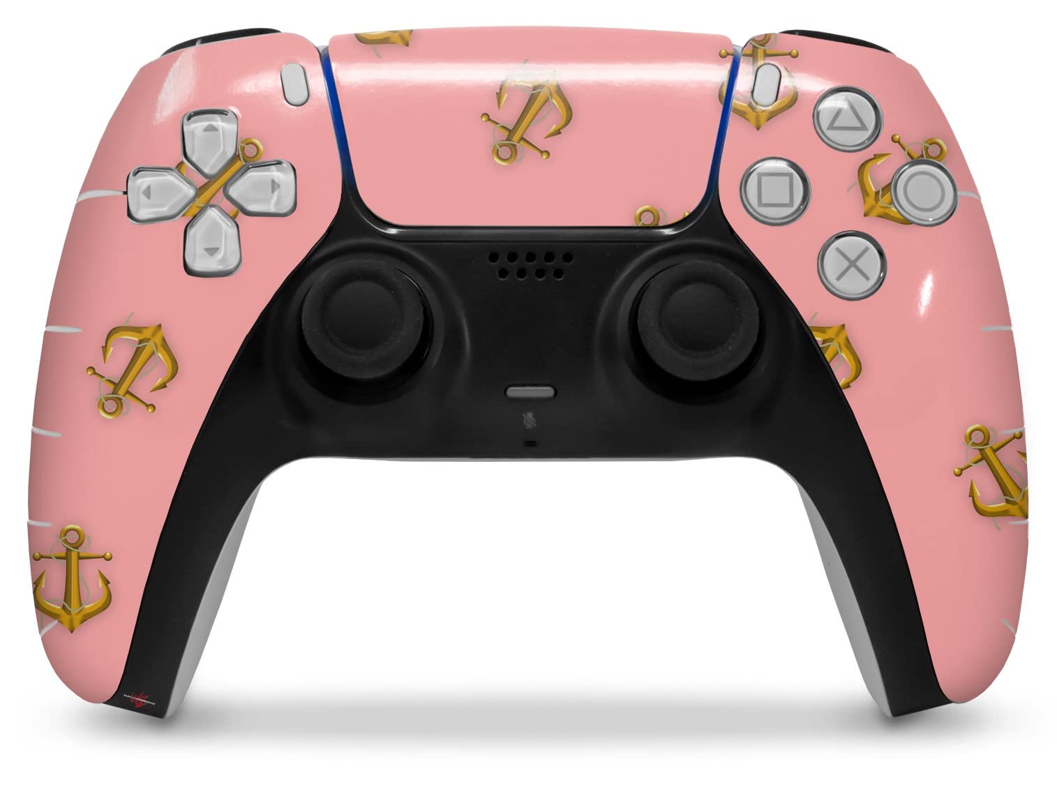 Sony PS5 DualSense Skin Wrap - Anchors Away Pink for Gaming & Protection