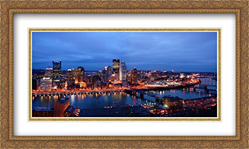 Heinz Field Stadium Series 40x24 Gold Ornate Framed Art Print - 2x Matted Large Wall Decor for Sports Fans & Pittsburgh Steelers Memorabilia