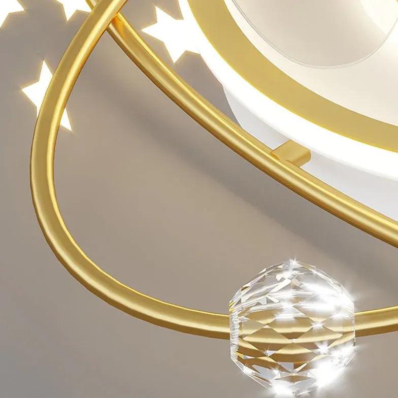 Modern Ceiling Fan with Light - 3-Blade Planetary Orbits Design, Remote Control, Quiet Motor for Bedroom, Living Room & Office - Energy Efficient Cooling & Stylish Lighting Solution