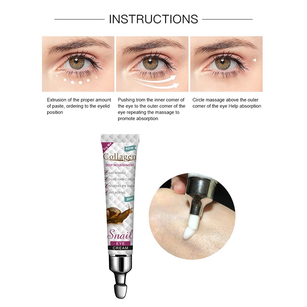 **Allbestaye Collagen Snail Eye Cream – Anti-Aging, Dark Circles & Fine Lines Treatment – Deep Moisturizing Eye Care for Puffiness & Wrinkles (20ml) – Perfect for Night Routine & Daily Skincare**