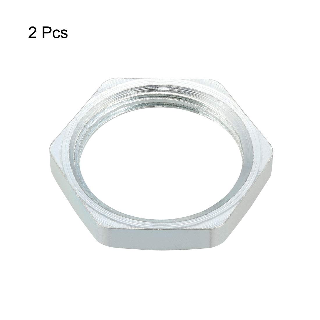 uxcell 1-Inch G1 Female Threaded Carbon Steel Hex Locknut Pipe Fitting - 2 Pack for Plumbing, Gas Lines, and Industrial Applications