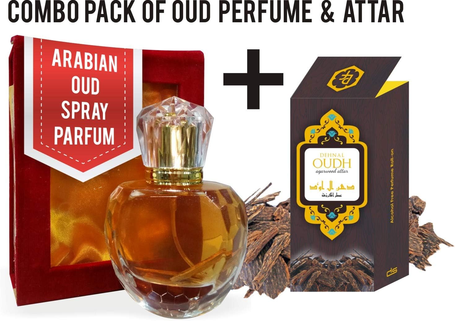 Parag Fragrances Arabian Oudh Perfume 50ml & Dehnal Oud Attar 6ml Luxury Combo Set | Premium Arabic Oud Scent for Men & Women | Perfect for Special Occasions, Gifts & Evening Wear