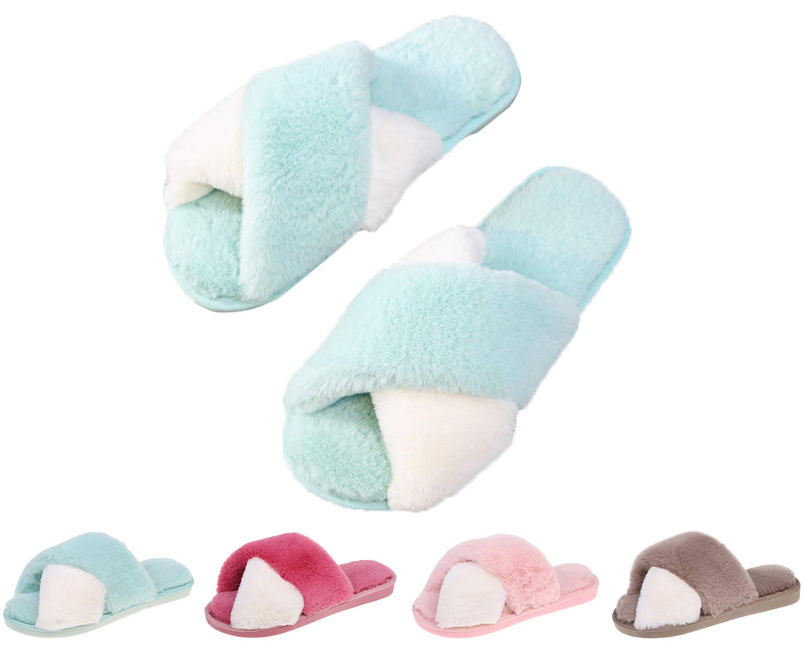 Cozy Women's Fuzzy Slippers - Indoor/Outdoor Plush House Shoes for Relaxing at Home