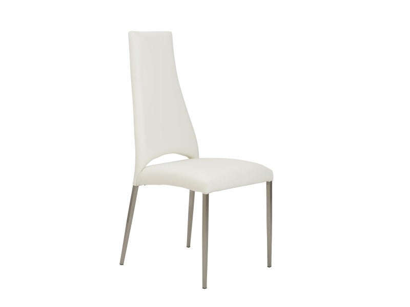 Tara Side Chair with Brushed Stainless Steel Legs - Modern Dining Room & Office Accent Chair for Home Decor