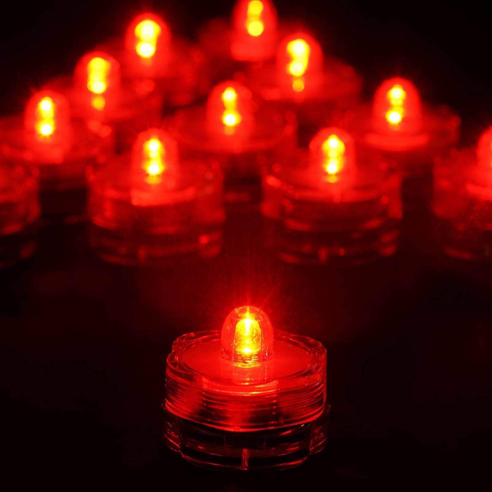 12 Pack Submersible LED Lights for Vases, Floral Centerpieces - Waterproof Battery Operated Lights for Wedding Decor, Party, Home & Garden Decoration