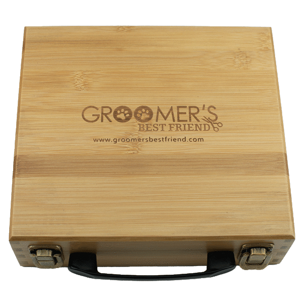 Professional Bamboo Clipper Blade Box for Dog Groomers - Holds Standard & Wide Blades - Perfect for Pet Salon Storage & Mobile Grooming