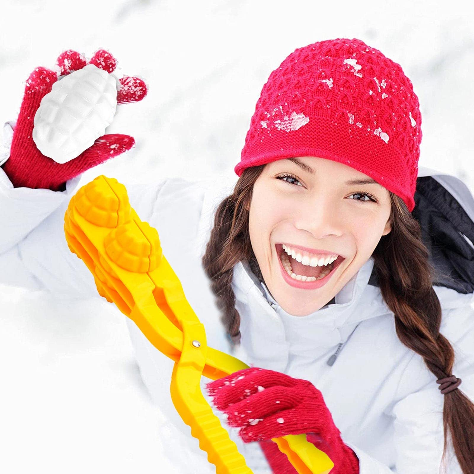 2Pcs Snowball Maker Kit - Fun Snowball Toys for Kids & Adults - Winter Outdoor Snow Play Toys for Snowball Fights & Snowman Building - Perfect for Backyard, Park & Snow Day Activities