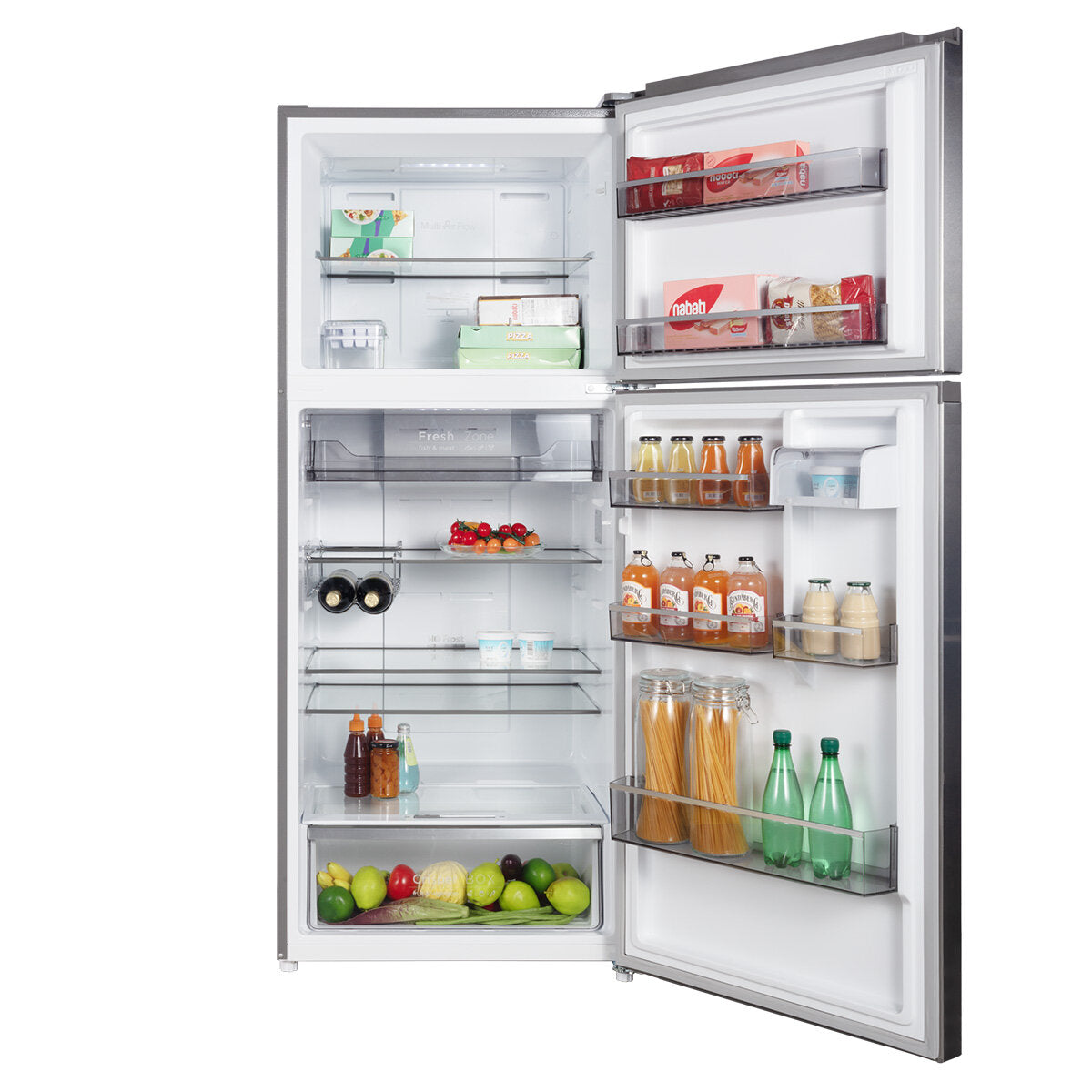 Brand New CHiQ 410L Top Mount Refrigerator in Stainless Steel - CTM408NSS5E Model with 5-Year Warranty | Energy Efficient Kitchen Appliance for Home, Office & Restaurant Use