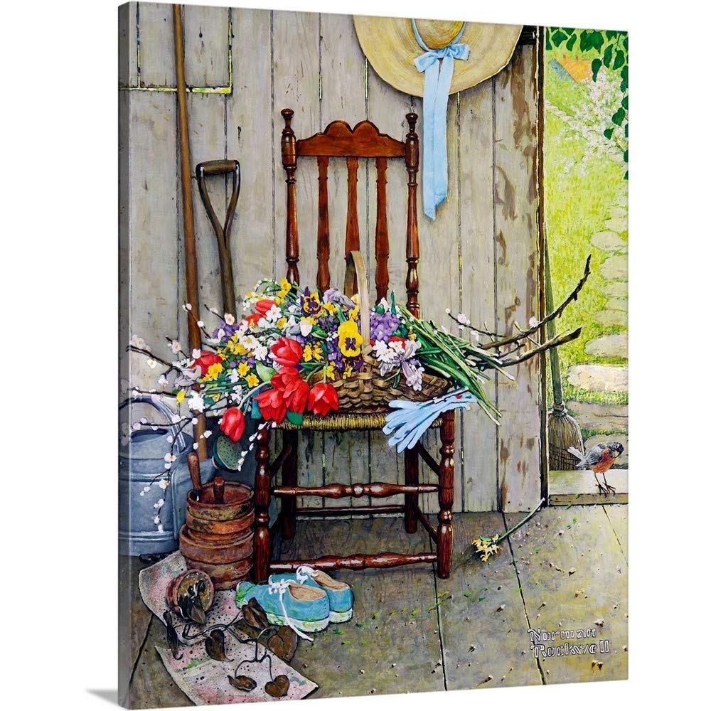 Spring Flowers Canvas Wall Art Print - Handmade Floral Painting for Home Decor, Living Room & Bedroom Wall Decorations
