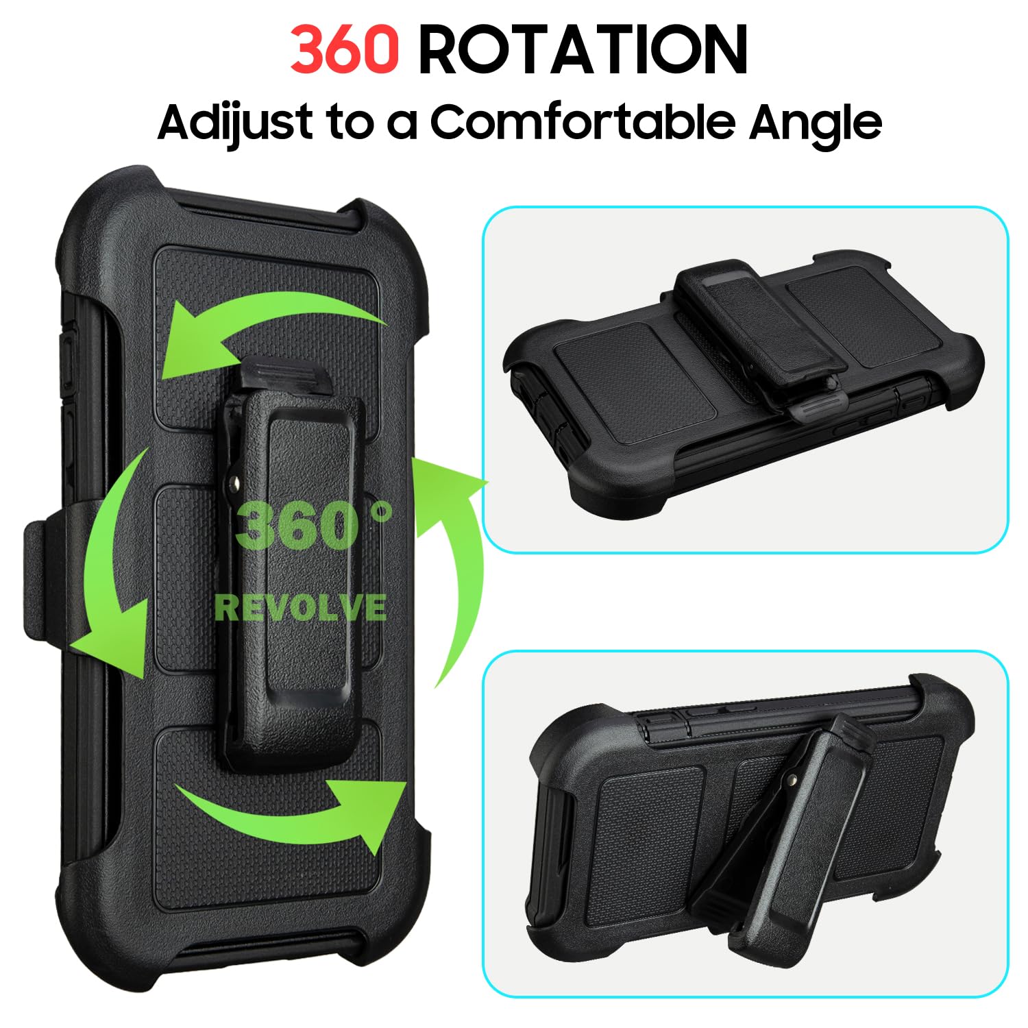 **Rugged iPhone 11 Case with Clip & Kickstand - Heavy Duty Protective Cover, 2-Layer Anti-Drop Design (Black) - Perfect for Outdoor, Construction, and Active Lifestyles**