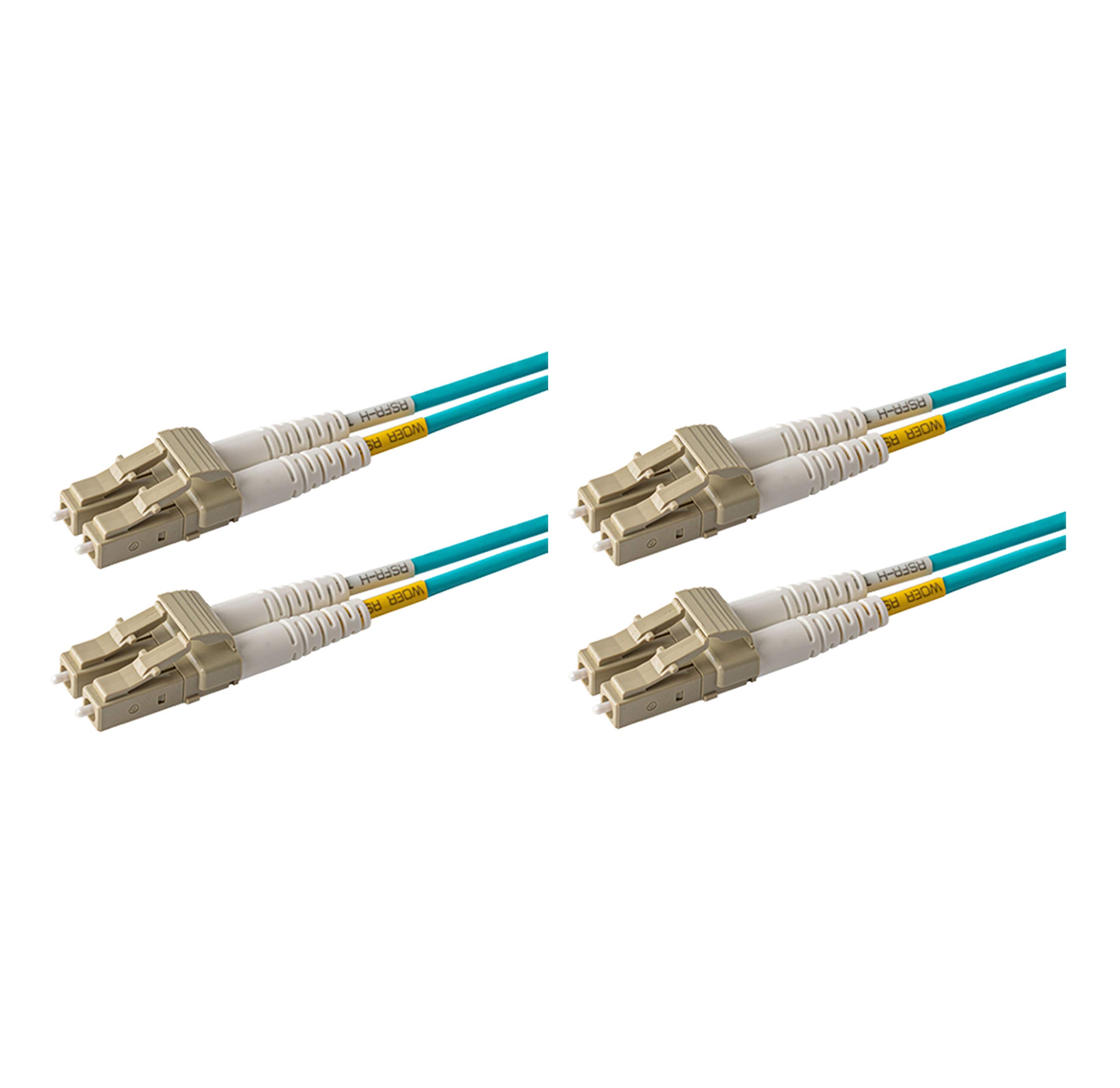 SpeedyFiberTX - 2-Pack 250ft OM3 10G Multimode Fiber Optic Cable (LC to LC Duplex, 50/125μm, Slim Zipcord Aqua LSZH Jacket) - Perfect for Data Centers, Server Rooms & High-Speed Networking