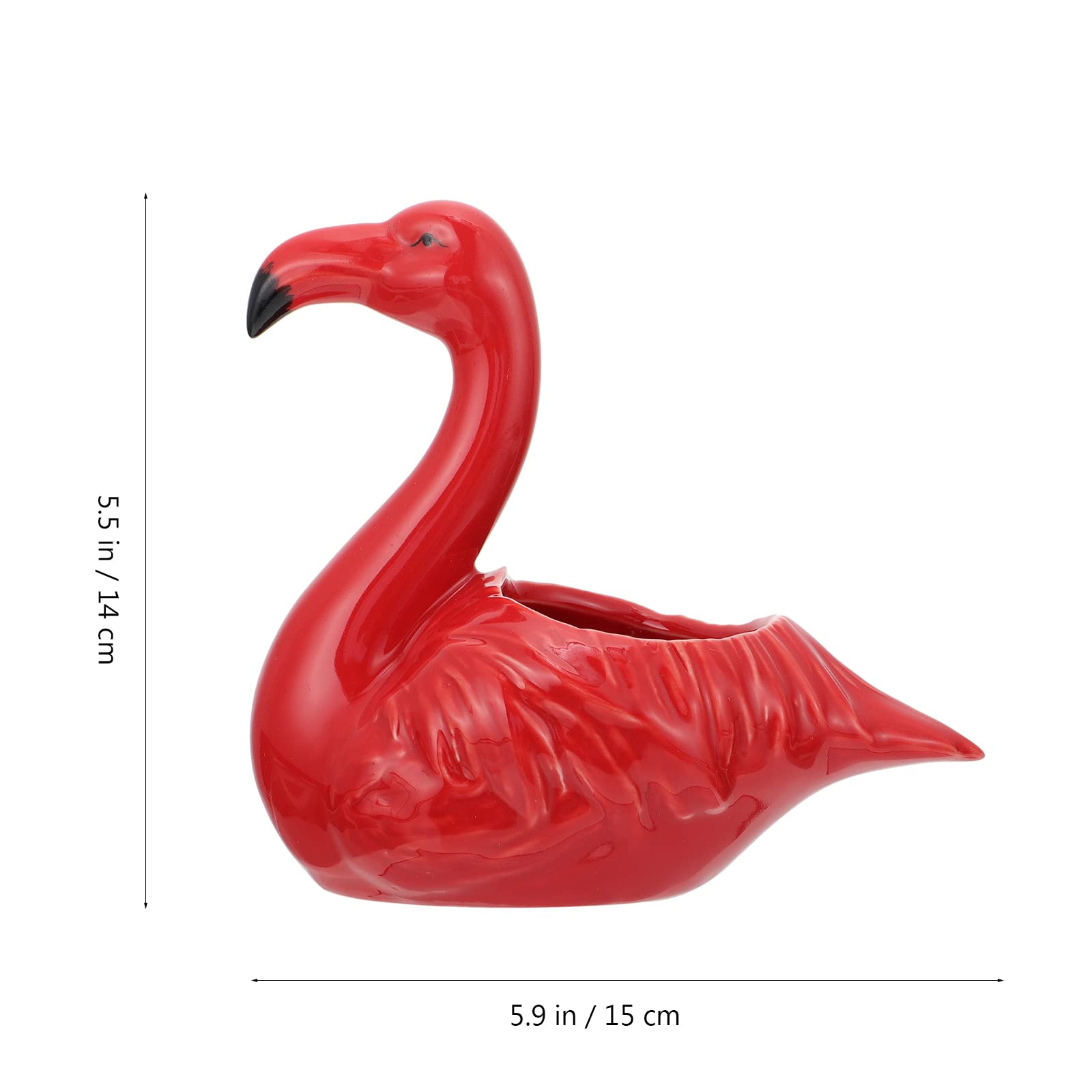 LIOOBO Flamingo Succulent Planter - Ceramic Flower Pot for Succulents, Cacti & Small Plants - Decorative Balcony & Indoor Plant Container - Perfect for Home, Office & Garden Decor