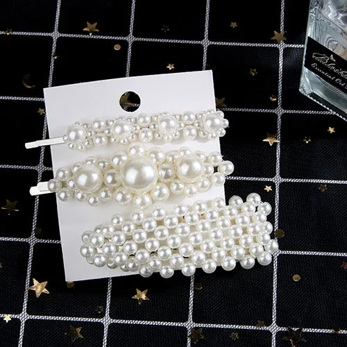 5Pcs/Set Elegant Pearl Hair Clips for Women - Snap Button Hairpins, Sweet Pearl Barrettes, Hair Jewelry Accessories - Perfect for Weddings, Parties & Everyday Styling