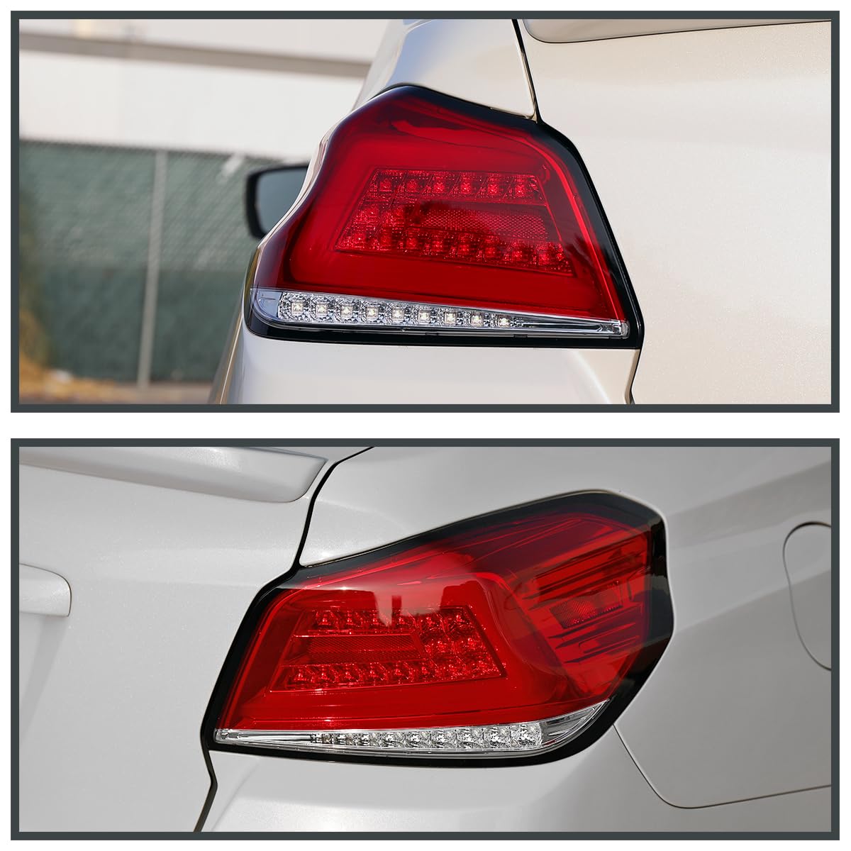 Spec-D Tuning LED Tail Lights with Sequential Turn Signals - Compatible with 2015-2021 Subaru WRX & WRX STI (Left & Right Pair) - Upgrade Your Car's Style & Visibility for Night Driving