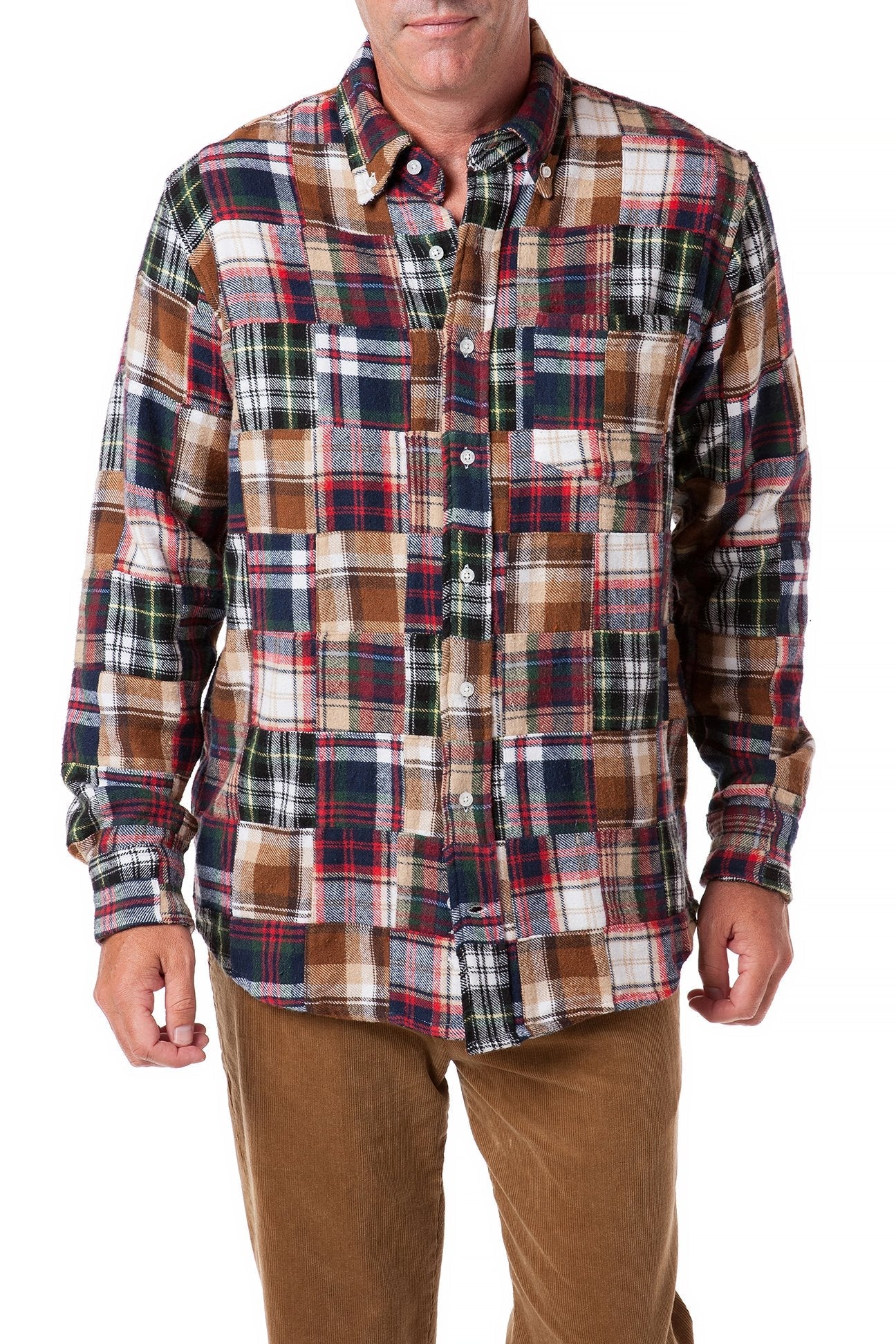 Chase Shirt Fall Patch Madras Plaid Button Down - Stylish Casual Shirt for Men | Perfect for Autumn Outings, Office Wear & Weekend Adventures