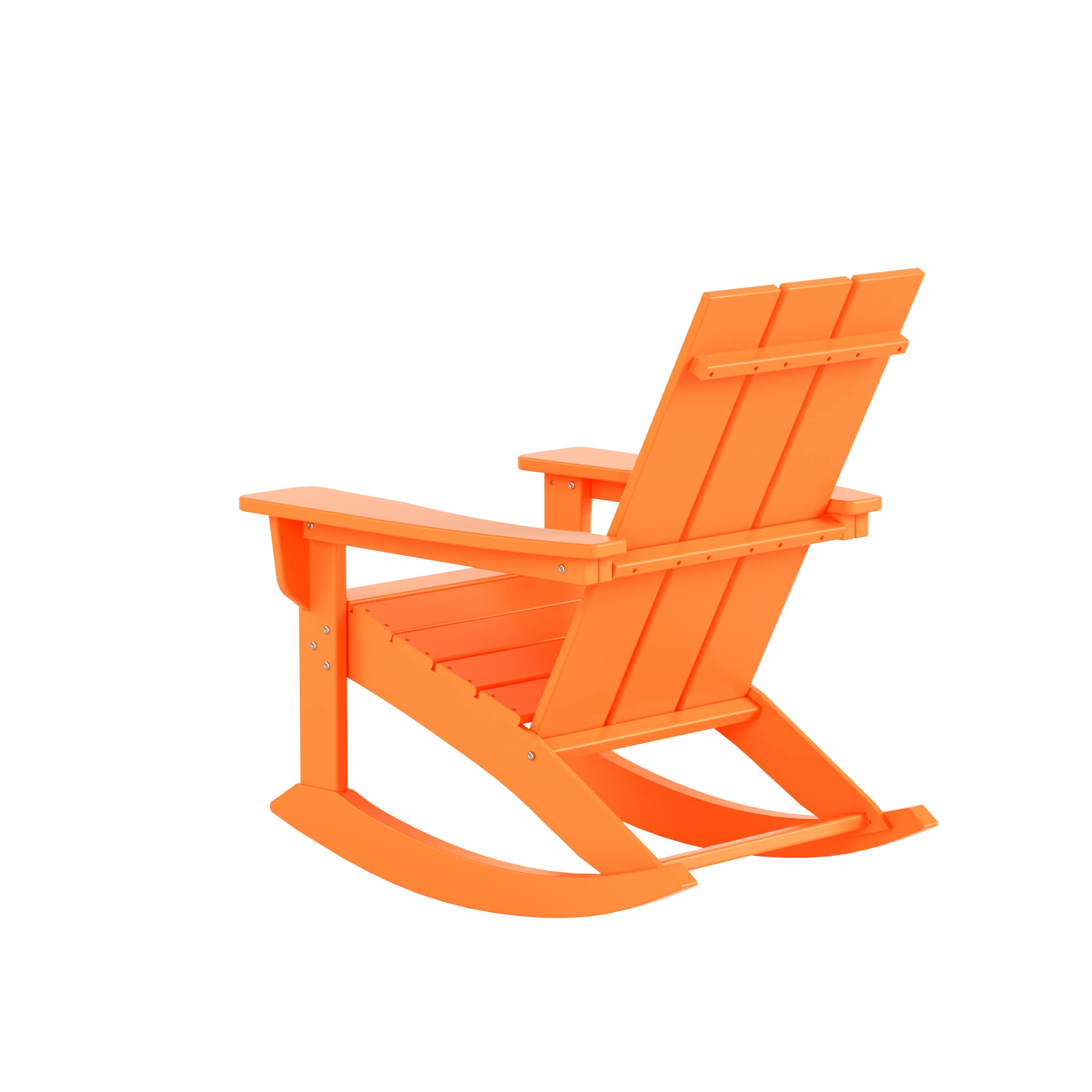 WO Home Furniture 4-Piece Patio Rocking Chair Set - Traditional Outdoor HDPE Rockers with UV & Weather Resistance (Dark Green) - Perfect for Backyard, Garden, Porch & Poolside Relaxation
