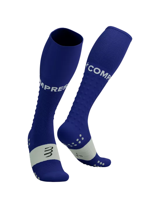 Compressport Unisex Running Socks - Dazzling Blue/Sugar Color | Performance Athletic Socks for Marathon, Trail Running & Workouts