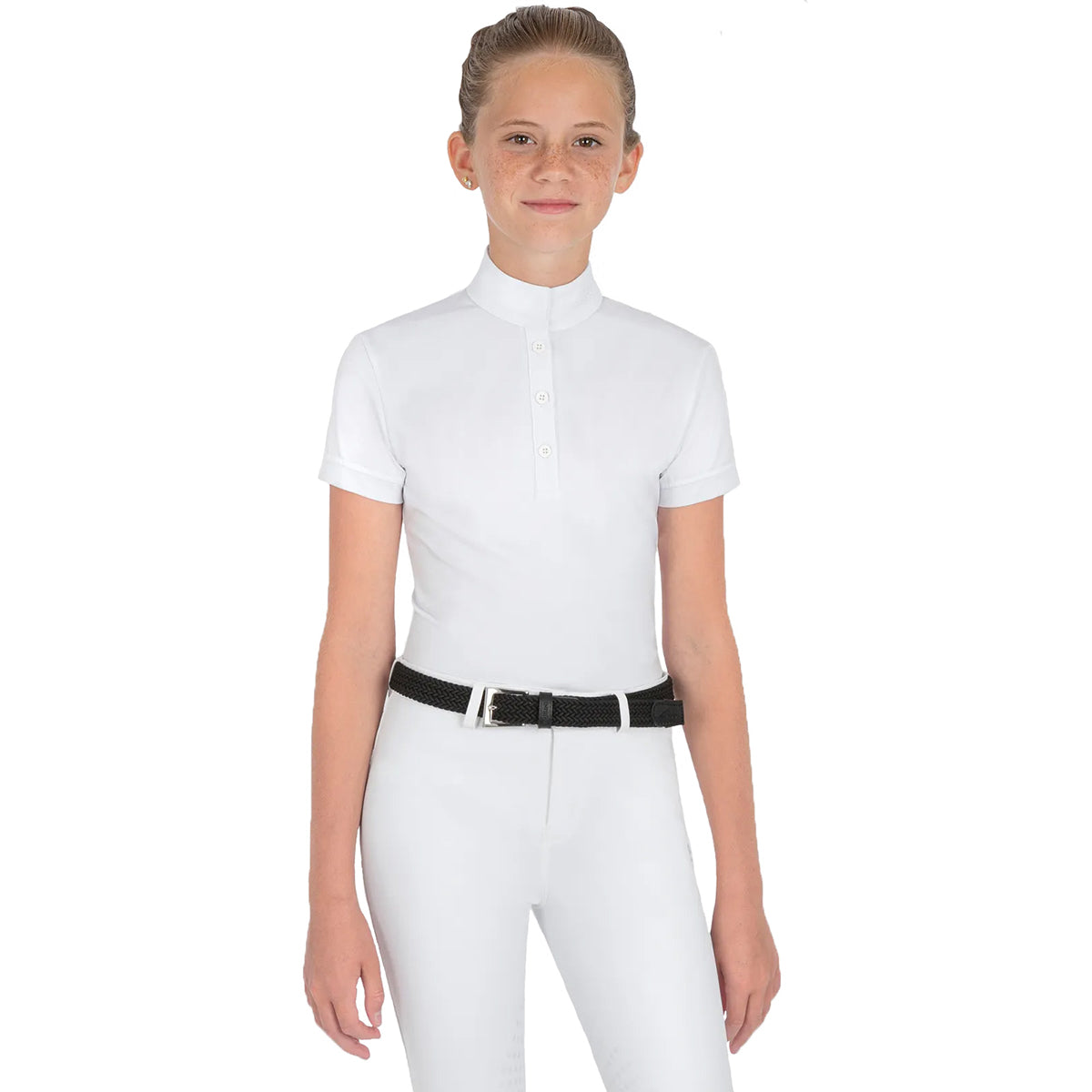 Equiline JupiterK Girls Short Sleeve Show Shirt - Perfect for Equestrian Competitions & Horse Riding Events