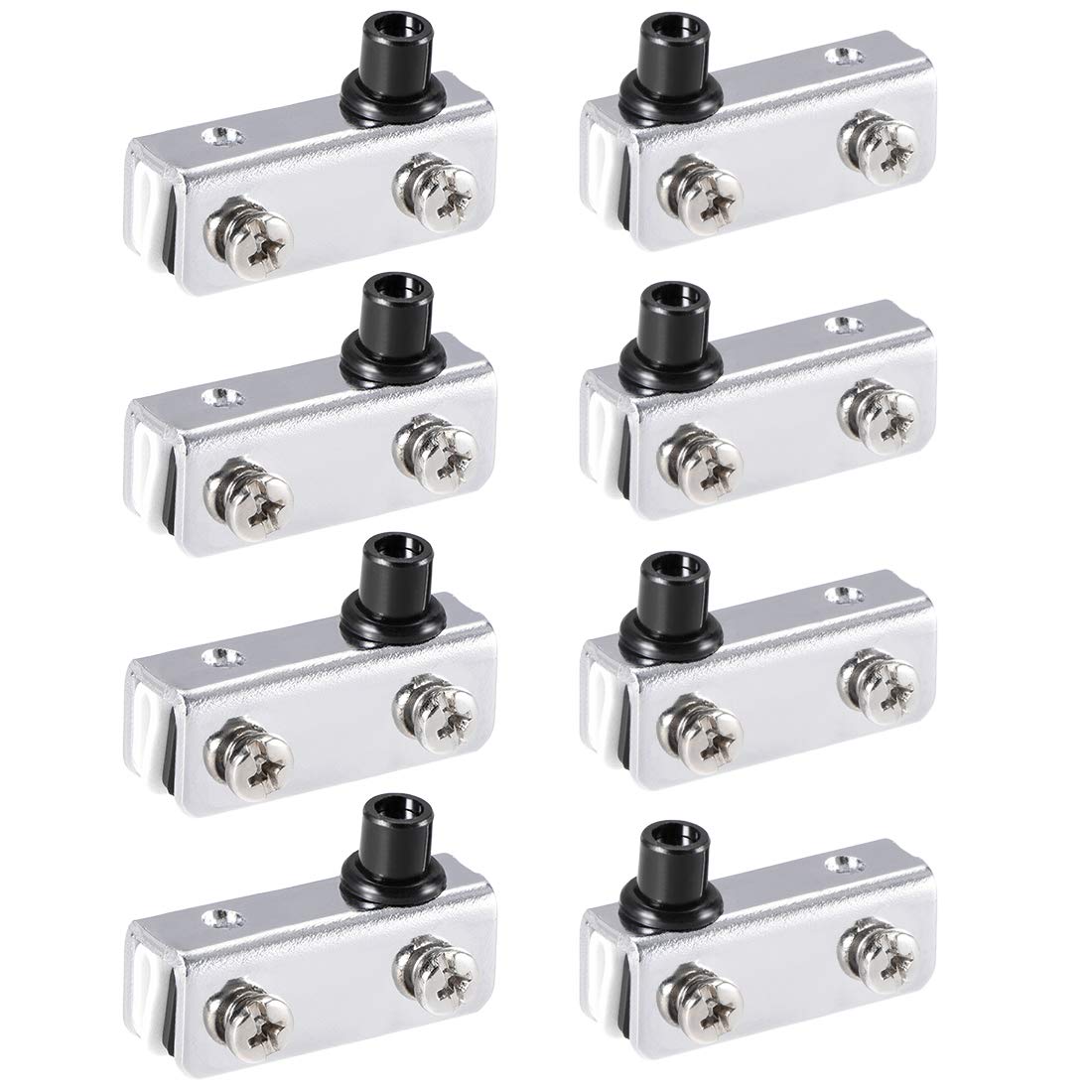uxcell Adjustable Glass Door Hinges Clamp - Heavy Duty Iron Cabinet Hinge for 3-5mm Thickness Glass (4 Pairs) - Perfect for Kitchen Cabinets, Display Cases & Glass Furniture Installation