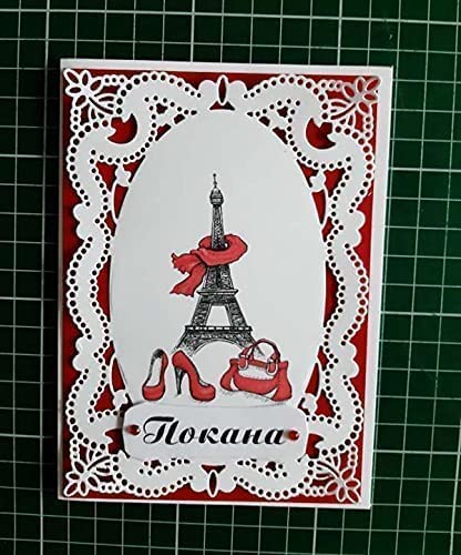 Premium Card Making Cutting Dies & Stencils for DIY Scrapbooking - Lace Hole Rectangular Frame Embossing Paper Dies with Cute Brooch Pin - Perfect for Handmade Greeting Cards, Photo Albums & Craft Projects