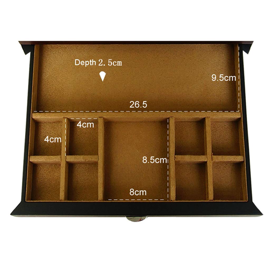 Premium Wooden Watch Case Display Organizer - 30cm(L) × 22cm(W) × 13.5cm(H) Multi-Compartment Jewelry Storage Box with Watch Cushions - Perfect for Watch Collectors, Jewelry Organization & Gift Presentation