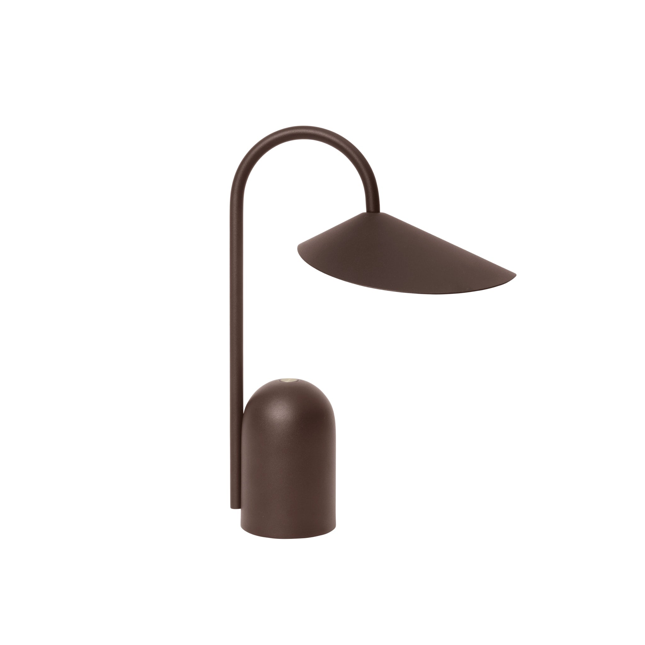 FERM LIVING Arum Portable Lamp - Dark Chocolate Table Lamp for Bedroom, Living Room & Office - Modern LED Night Light with USB Charging