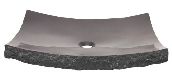 Large Black Granite Zen Vessel Sink - Modern Bathroom Vanity Basin for Spa, Luxury Home & Commercial Use