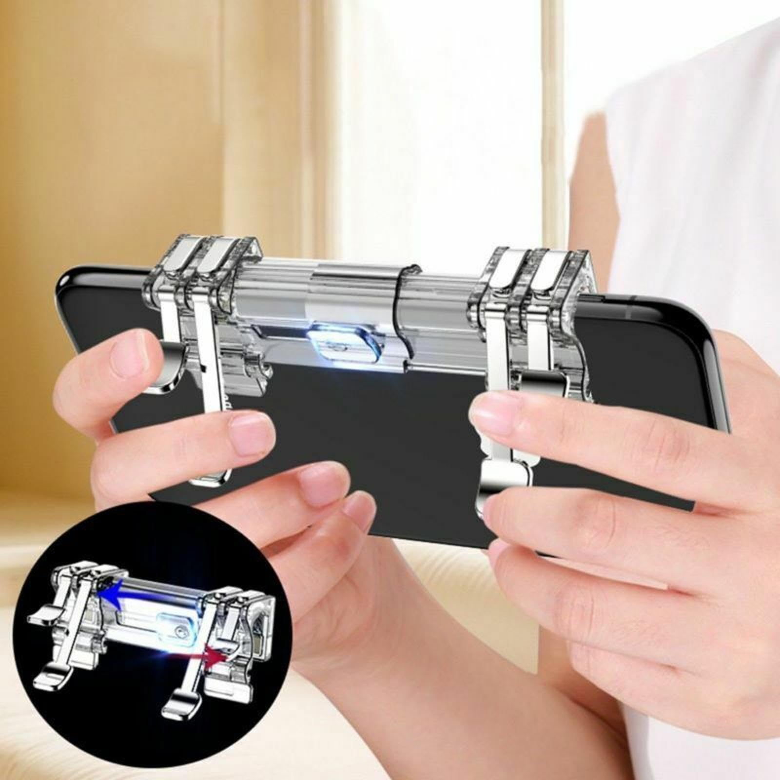 ZEZEFUFU 6 Finger Mobile Game Controller Trigger - Sensitive Shoot Buttons for Enhanced Gaming Performance on PUBG, Call of Duty, and Fortnite