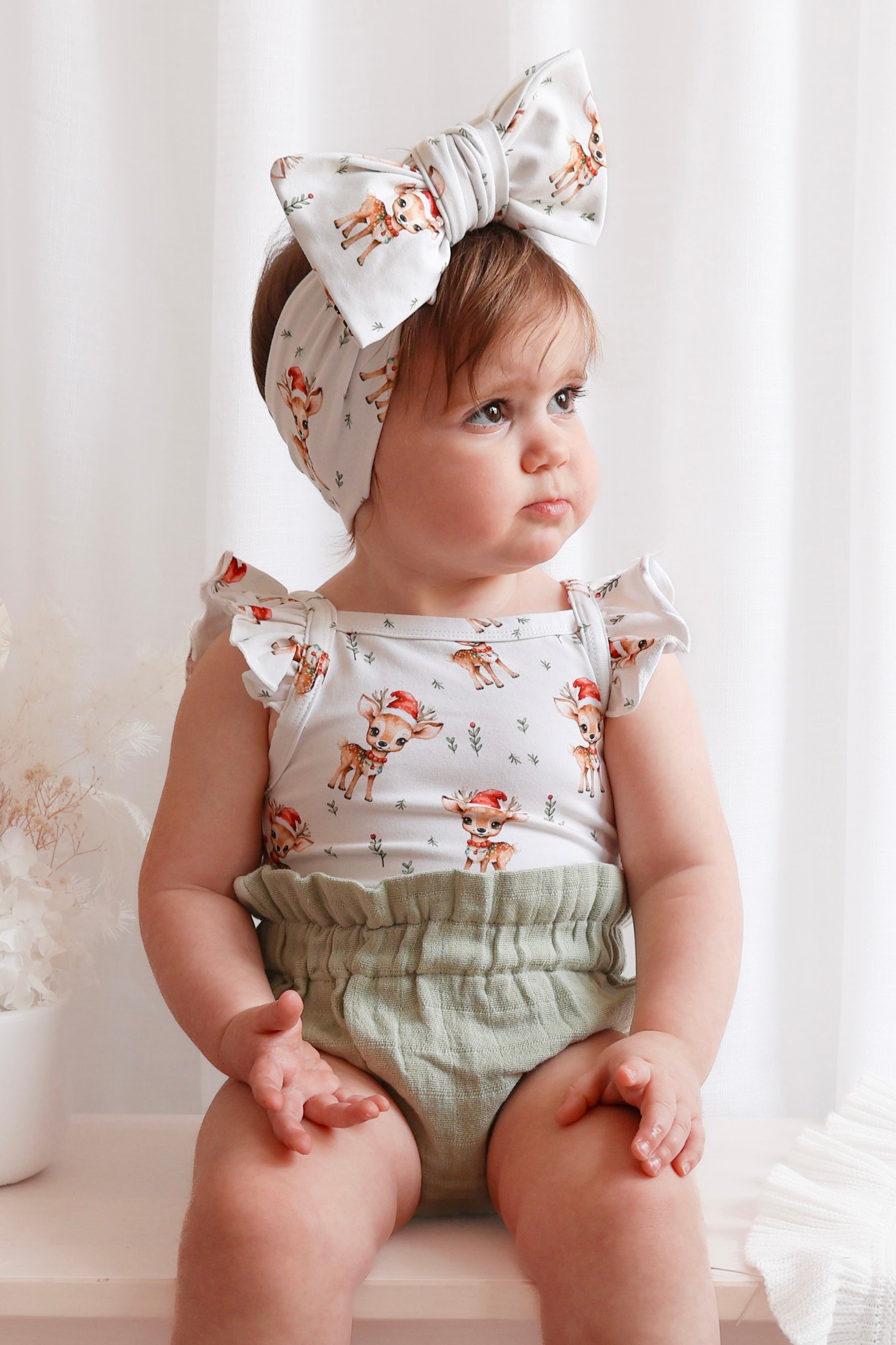 Flutter Singlet - Dasher the Reindeer Christmas Costume for Kids & Adults | Holiday Party Outfit, Festive Family Matching Pajamas, Xmas Photo Props