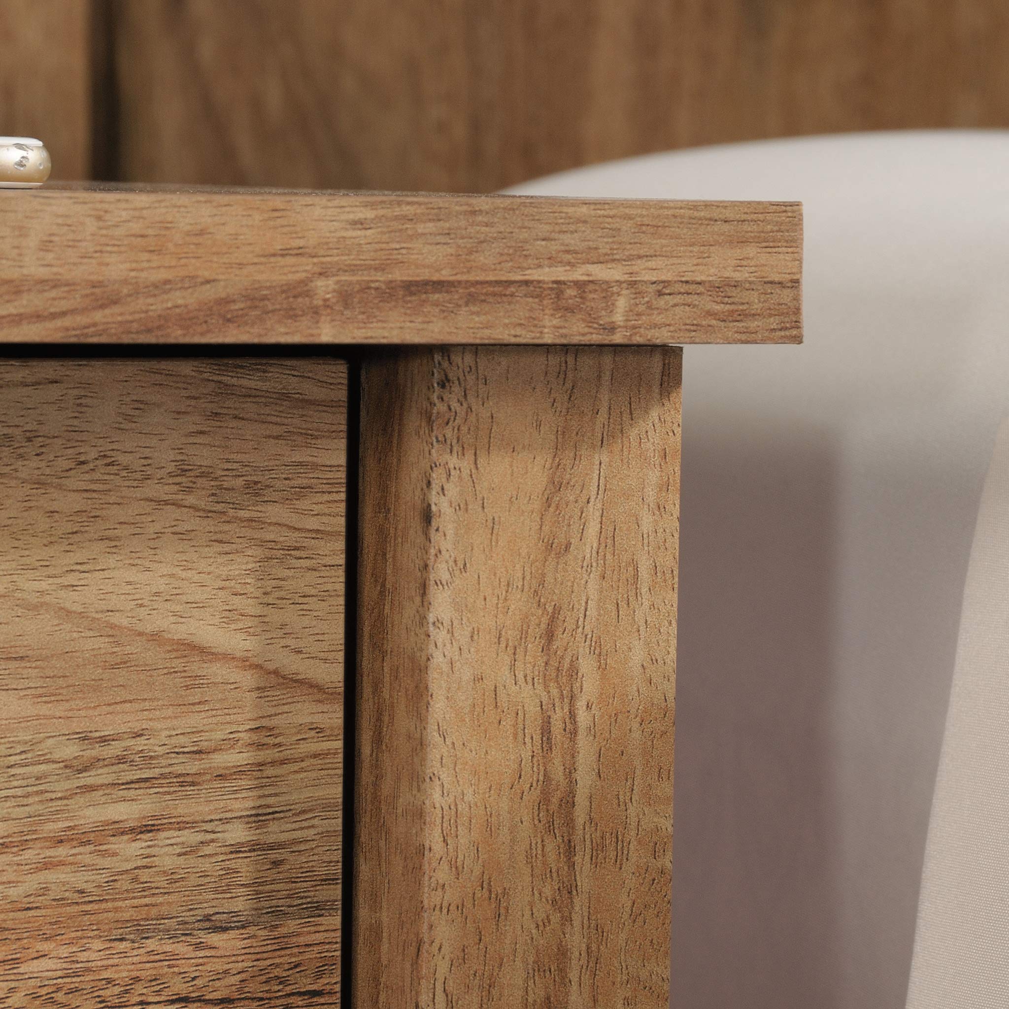 Sauder Cannery Bridge Night Stand with Spacious Drawer - Bedside Table for Bedroom in Sindoori Mango Finish | Perfect for Storing Books, Lamps & Bedroom Essentials