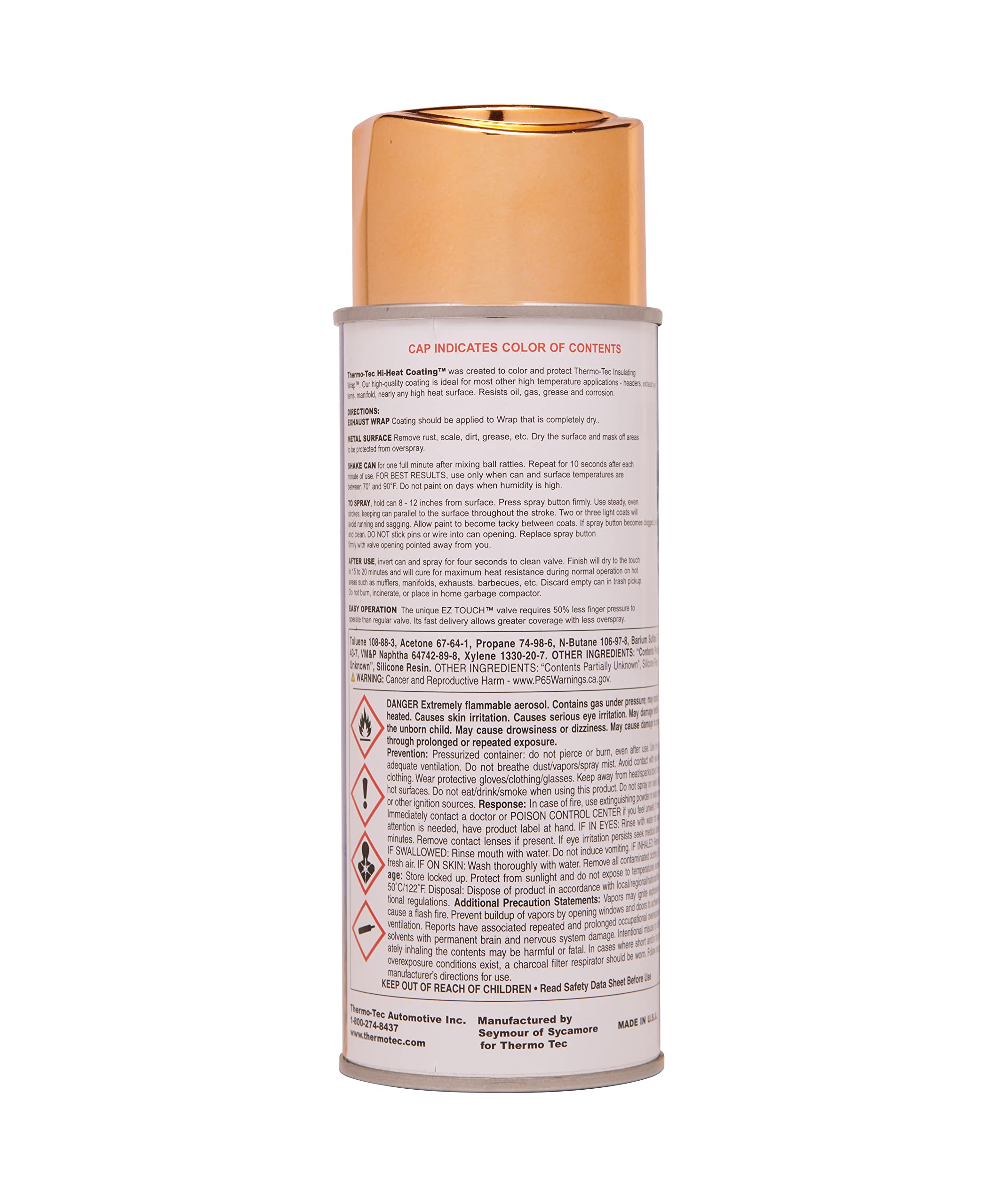 Thermo-Tec 12003 Copper High Heat Wrap Coating - Heat Resistant Adhesive Backed Tape for Automotive Exhaust, Headers & Pipe Protection - DIY & Professional Use