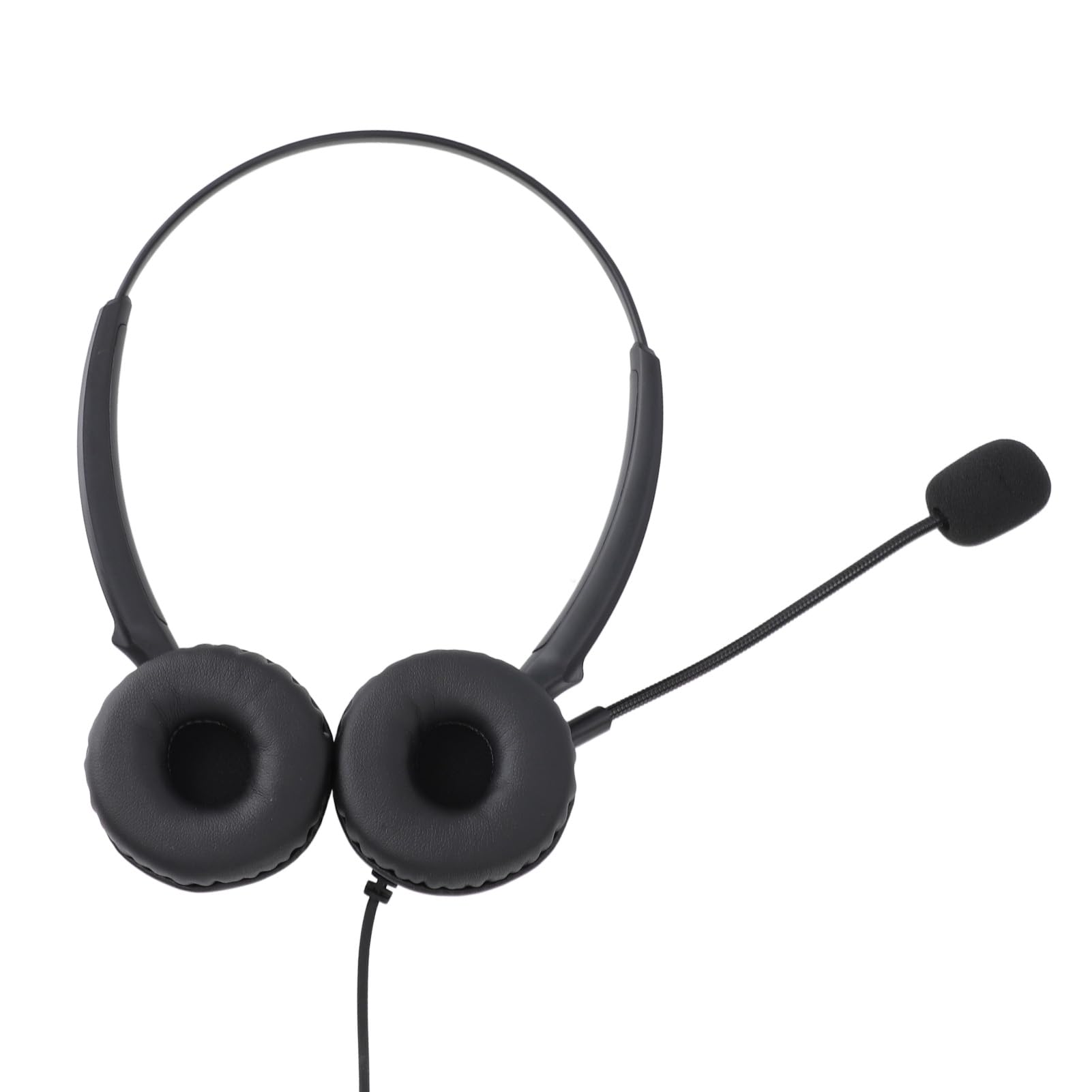 Noise Canceling Call Center Headset with Dual Ear Speaker - Adjustable Volume, Multiple Interfaces for Office Telephone & Computer Use - Comfortable for Long Hours, Ideal for Customer Service & Remote Work
