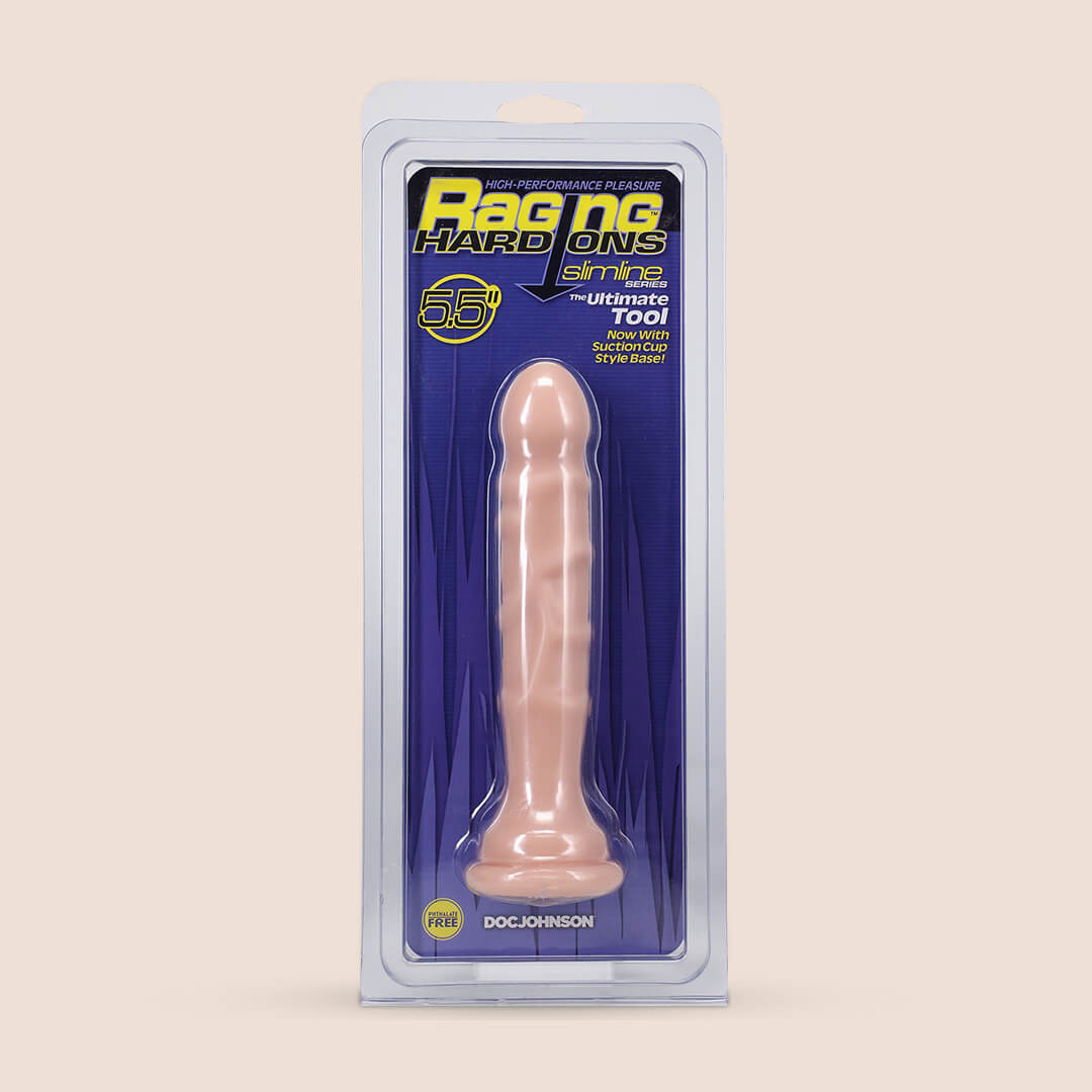 Raging Hard Ons Slimline Dildo with Strong Suction Cup | 4.5 Inch Realistic Design | Slim Shaft for Comfortable Use | Perfect for Solo Play, Couples & BDSM Scenes