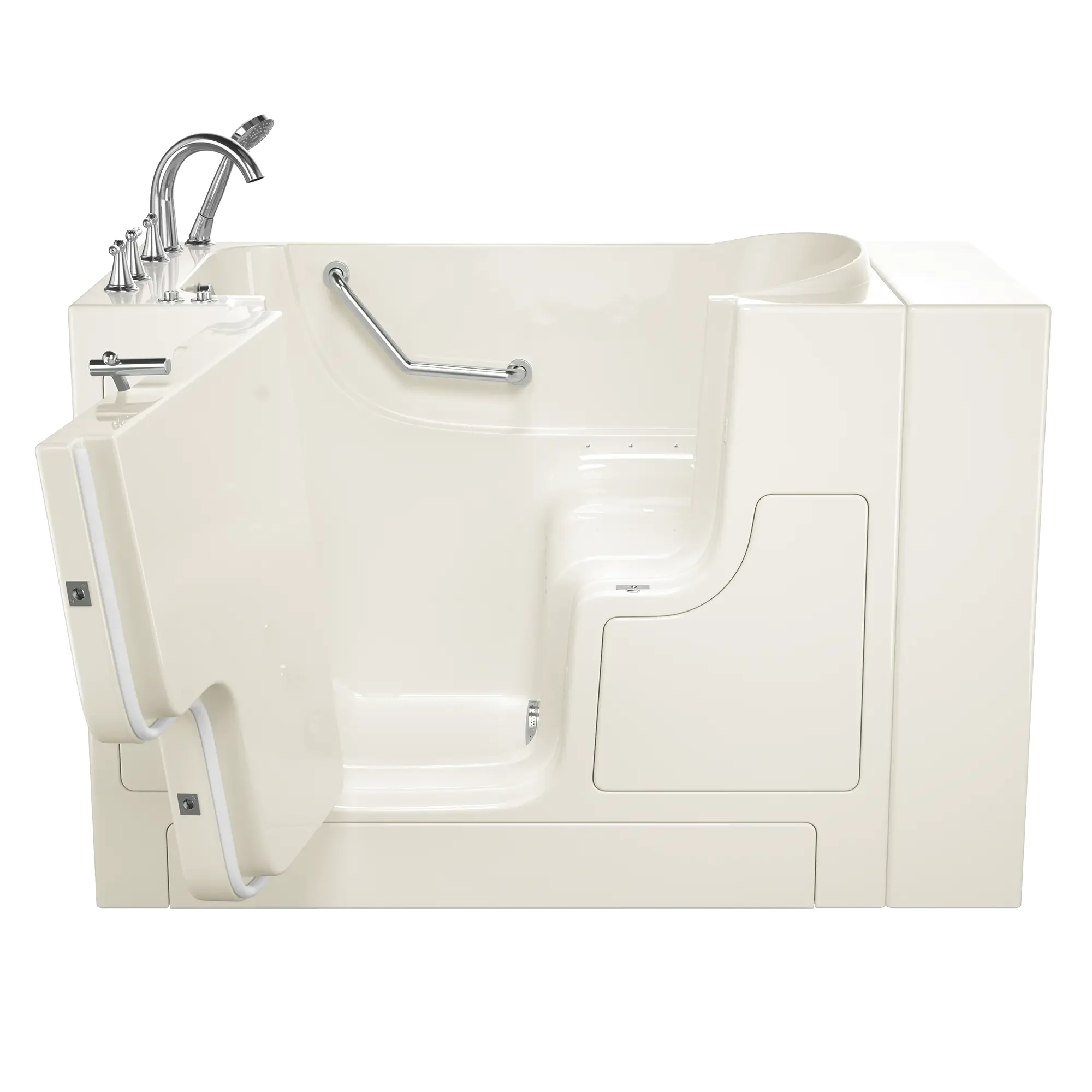30 x 52 Inch Gelcoat Walk-in Bathtub with Air Spa System - Left Hand Drain & Faucet - Ideal for Elderly & Mobility Impaired - Waterproof & Slip-Resistant