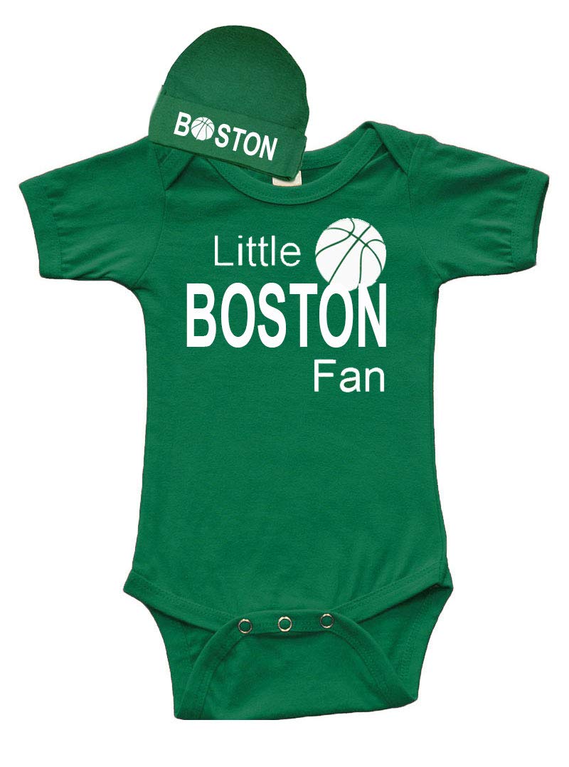 Adorable Short Sleeve Bodysuit & Cap Set for Babies - Perfect Boston Sports Fan Outfit for Game Day, Photo Shoots & Family Events
